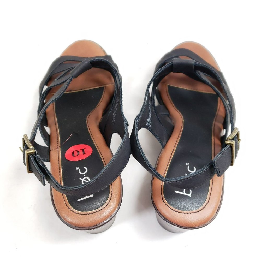 BOC Strappy Slingback Sandals Women's Size 10 Black Faux Leather - Picture 7 of 8